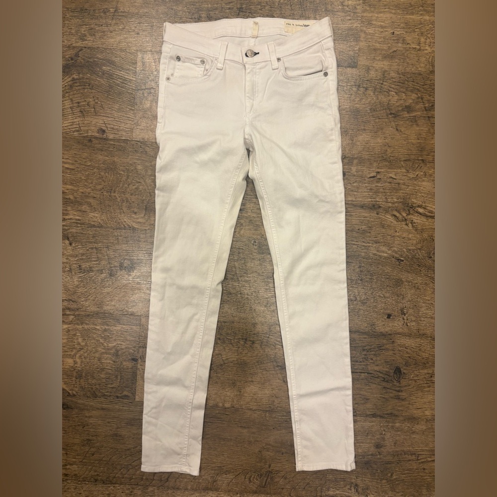 Rag & Bone JEAN Skinny White Mid Rise Jeans Women’s Size 27